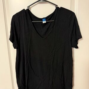 Old Navy Black V-Neck Short Sleeve Tee